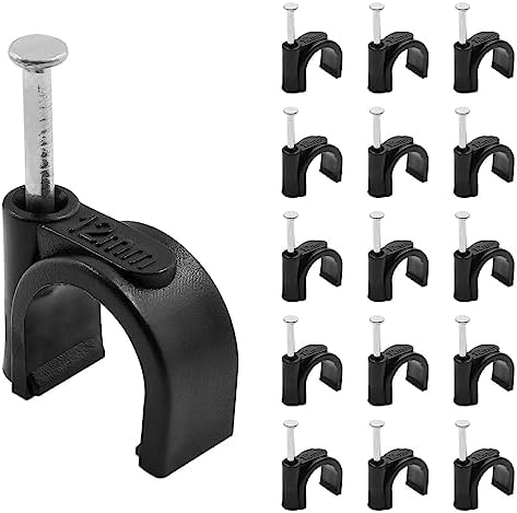 Black Half Clamp J-Hook with Nail, 0.16inch/4mm, 200pcs by PHITUODA