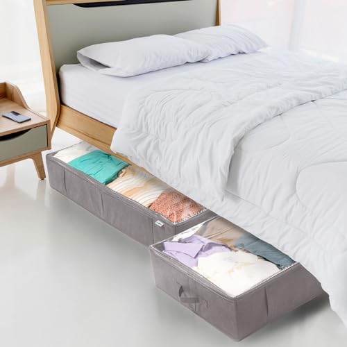 StorageExpert Under Bed Storage Containers, Closet Organizer, Grey, 4 Pack - Image 4