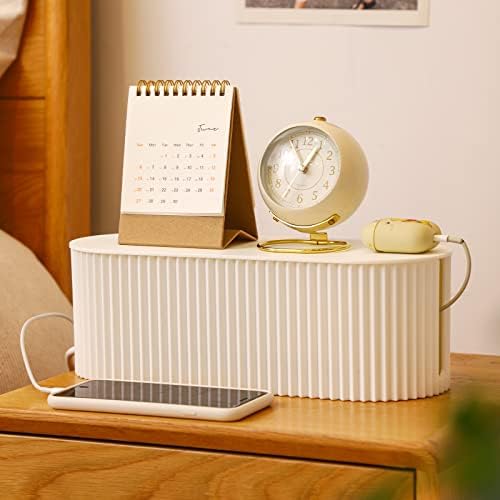 FABROK 2 Pack Cable Management Box, Cord Organizer, White, Small+Large - Image 7