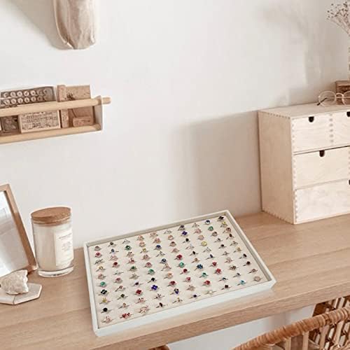 Stratelife 100 Slots Ring Organizer, 13.8" x 9.4" x 1.2", Beige (Pack of 2) - Image 5