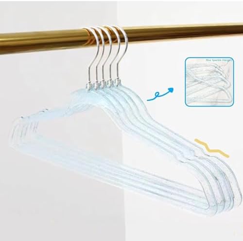 Blue and Gold Hangers for Clothes 40 Pcs, 16" Wide Clear Hangers for Men's Shirt, Women's Gown Dress, Youth Suit, Hoodie, Plastic Hanger with Swivel Hook, Thin Clothing Rack for Dorm Room Essentials - Image 6