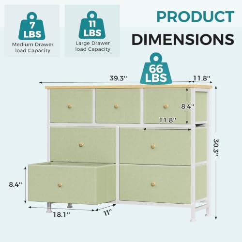 OLIXIS 7 Drawer Fabric Dresser, Storage Tower for Bedroom and Closet - Image 3