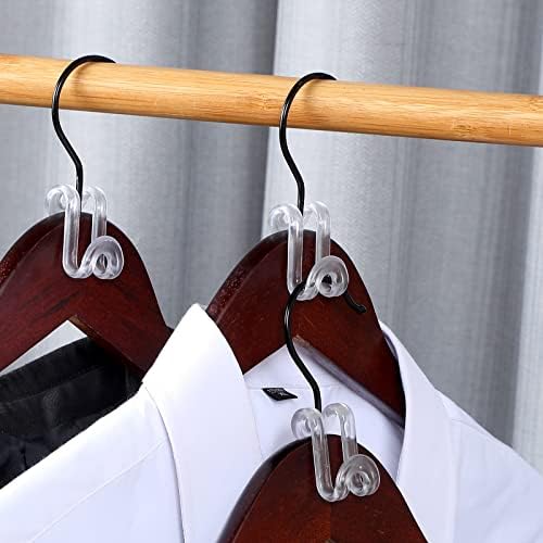 Unittype 100 Pcs Transparent Plastic Clothes Hanger Connector Hooks, Heavy Duty, Space Saving, Cascading - Image 6