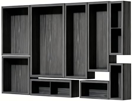 9-Pack Solid Wood Junk Drawer Organizer, Modular Desk Drawer Tray & Accessories with Non-Slip Pad, Multi-Use for Kitchen, Office, Bedroom Dresser, Utensil, Makeup, Stationery, Tea Bags & Coffee Pod by Unknown