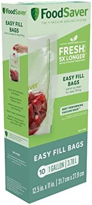 FoodSaver Easy Fill 1-Gallon Vacuum Sealer Bags | Commercial Grade and Reusable | 10 Count by FoodSaver