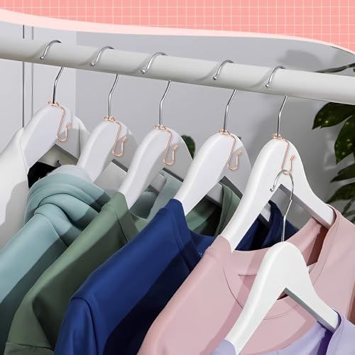 Sankoly 50 Pieces Hanger Connector Hooks Metal Hanger Extender Hooks Stable Clothes Hangers Connector for Different Clothes Hangers, 8.7 mm/0.34 Inch Hole Diameter,Rose Gold - Image 5