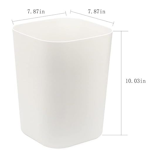 Besli 2 Gallon Small Trash Can Garbage Can Wastebasket for Bathroom Bedroom Kitchen Office (White, 2 Pack)