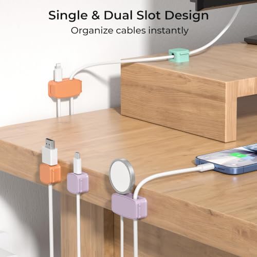 Basesailor 8Pack Magnetic Cable Clips,Cord Holder,Desk Cable Management - Image 2