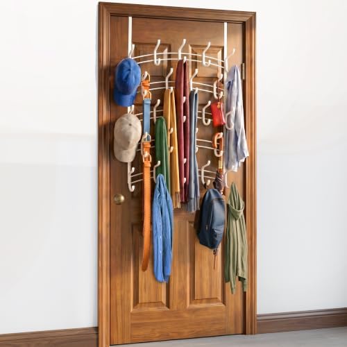 LYNK Professional® Home™ Over the Door Hooks - 46 Hook – Over the Door Coat Rack - Over the Door Hanger - Hanging Towels or Clothes - Bathroom, Bedroom, Laundry Room - Lifetime Ltd. Warranty, White - Image 2