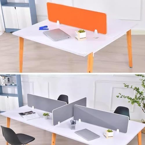 Adjustable Desk Divider Privacy Panel Standup Clamp Office Partition (Gray 31.5x11.8in) Create Personal Space Improve Focus and Productivity - Image 2