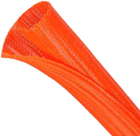 Split Wire Loom Tubing, Cable Protector Sleeve, Braided Cable Management for TV/Computer/Home Theater/Engine Bay, Cord Protectors from Pets No Chew (Orange, 3/4"-25ft) by ConveniencetoYourLife