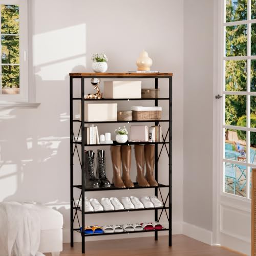 8 Tiers Tall Shoe Rack Organizer, Large Capacity Shoe Rack Holds 32 Pairs of Shoes, Durable and Stable, Adjustable Metal Shelf Stackable Shoe Shelf for Entryway, Hallway, Living Room, Closet - Image 2