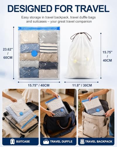 7-Pack Small Vacuum Storage Bags for Travel - Image 2