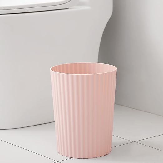 JiatuA Small Trash Can Plastic Wastebasket Round Garbage Container Bin for Bathroom, Kitchen, Bedroom, Home Office, College Dorm, Pink 4 Pack