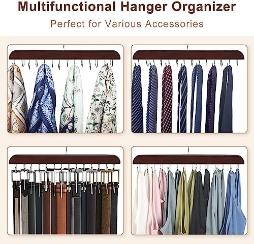 Belt Hanger for Closet with 14 Hooks, Belt Organizer Max 42 Belts Capacity - Image 6