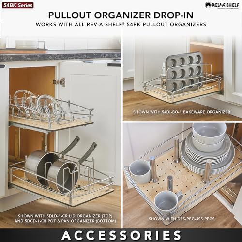 Rev-A-Shelf Pull Out Kitchen Cabinet Storage Organizer with Solid Bottom and Undermount Soft-Close Full Extension Slides, 54BK-21SC-1 - Image 6