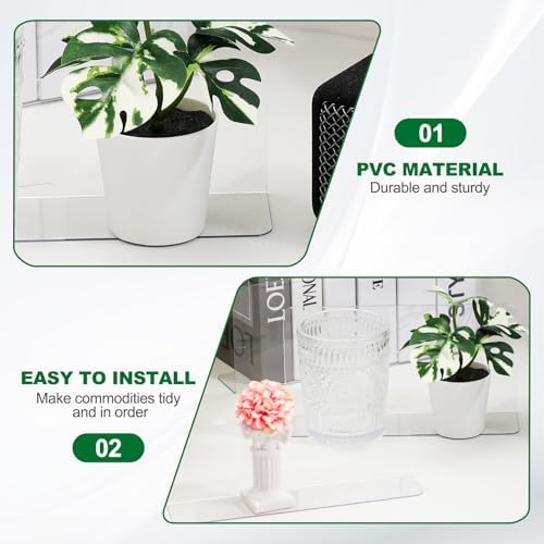 uxcell 6pcs Clear Shelf Dividers, 8"x2.4" Plastic L-Shaped Shelf Separator, Transparent Organizer Divider for Supermarket Store Commodity Classification - Image 3