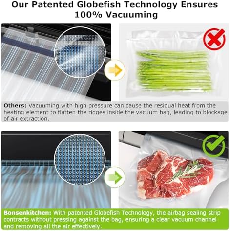 Bonsenkitchen Vacuum Sealer Machine with Globefish Technology, Low-Noise - Image 6
