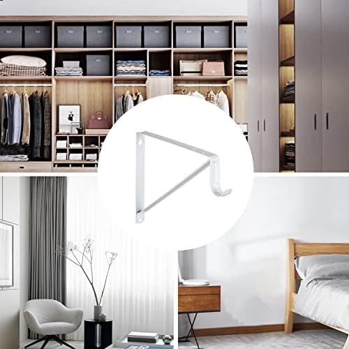 Closet Rod Brackets 11x9.5in, 4 Pack Closet Shelf Brackets, White - Image 5