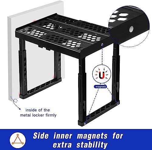 Piffny Locker Organizer Shelf， Adjustable Width and Height, Ideal Locker for School, Office, and Gym Lockers (Blue 2 Pack) - Image 5