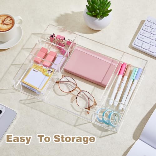 Briwooody Clear Acrylic Drawer Organizer,6 Compartments,Large - Image 4