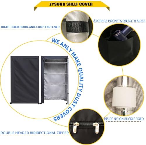 Shelf & Garment Rack Cover, Fits 36"x14"x72" Clothes Rack - Image 2
