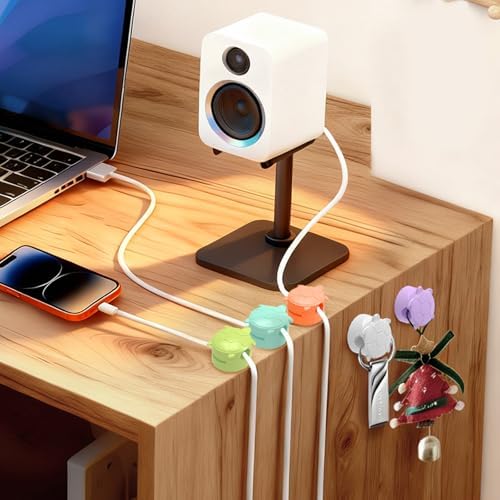 Rotatable Cable Clips, 8 Pack Cord Holder for Nightstand White - Image 5