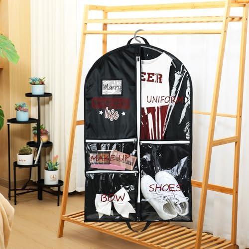 Blushtier 40" Cheer Uniform Garment Bag Cheerleading, Black,Red - Image 5
