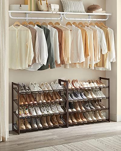 SONGMICS Metal Shoe Rack, 8-Tier Shoe Orgainzer, Holds 32-40 Pairs - Image 4