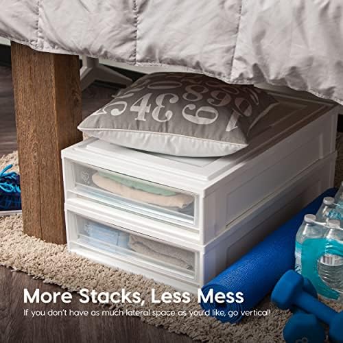 IRIS USA 4-Pack, 27 Qt. Under Bed Storage Bin with Sliding Drawers, White - Image 6