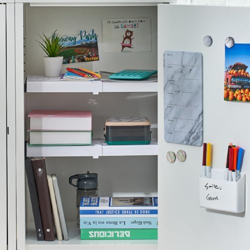 LockerMate Adjust-A-Shelf Locker Shelf, School Organizer, White - Image 6