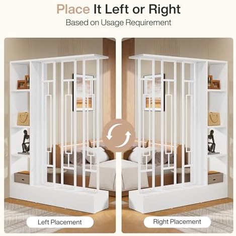 Tribesigns Room Divider with Shelves, 71" Freestanding Storage Room Divider - Image 5