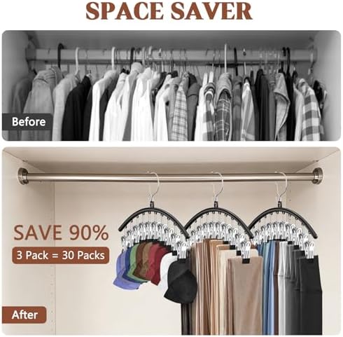 3 Pack Hat Hangers for Closet, Metal Hat Organizer for Baseball Caps - Image 4
