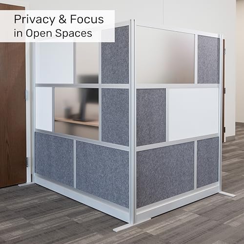 Workflow Modular Wall | Room Divider with Whiteboard, Sound Dampening, & Frosted Acrylic Panels | Expandable Office Partition for Privacy & Stability (70" x 48") - Image 4