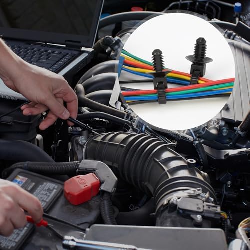 Armpow 110 PCS Automotive Installation Black Push Mount Cable Zip Ties Assorted Sizes, Heavy Duty Self-Locking UV Resistant Wire Ties - For Indoor Wire Bundling, Construction, Automotive - Image 6
