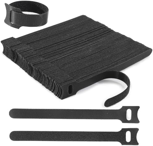 Nettbe Reusable Cable Ties, 126 PCS 8 Inches Adjustable Cord Straps Wire Organizer Cord Wrap and Hook Loop Cable Management by Nettbe