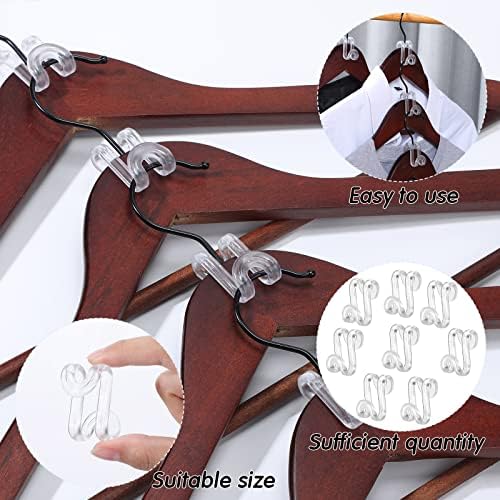 Unittype 100 Pcs Transparent Plastic Clothes Hanger Connector Hooks, Heavy Duty, Space Saving, Cascading - Image 5