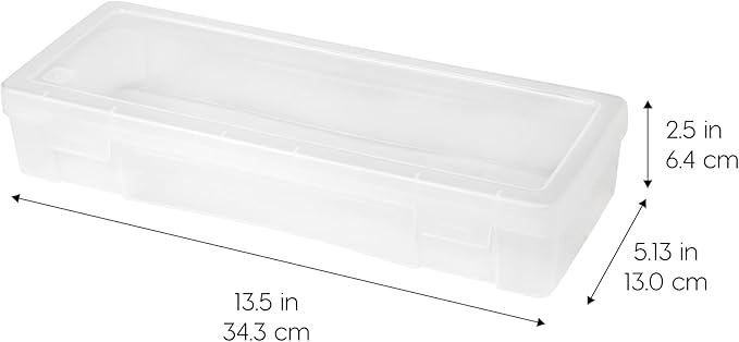 IRIS USA Pencil Case Boxes, 10-Pack, |Made in USA|, Plastic Bead Organizing Containers with Snap Lid for Arts, Crafts, Ephemera, Stickers, & Dance Cheer, Clear - Large