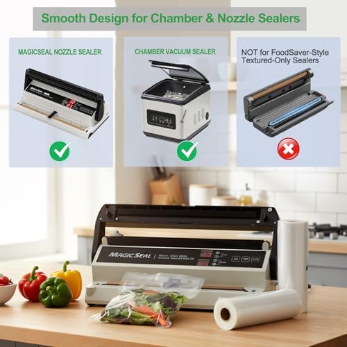 MAGIC SEAL Chamber Vacuum Sealer Rolls 8''x 50' 2 Pack - Commercial Chamber Machine Bags for Vacmaster & Avid Armor | Also for Nozzle-Type Sealers | BPA Free, 3.5 Mil | Smooth Non-Textured - Image 3