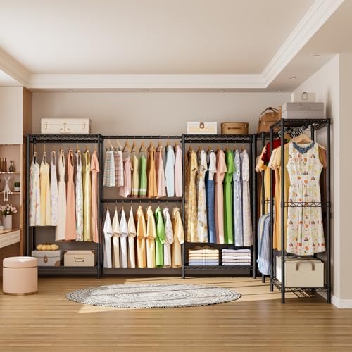 SINGAYE Heavy Duty Portable Closet Metal Clothes Racks Wardrobe with Shelf - Image 6