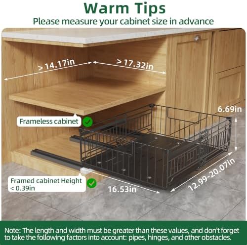 NETEL 1 Pack Expandable Pull Out Cabinet Organizer, 16.5" Deep - Image 2