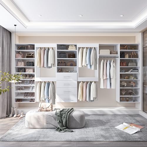 19.5" Wide 4 Drawer Tower Modular Closet System, Closet Storage Organizer with 4 Drawers, White - Image 4
