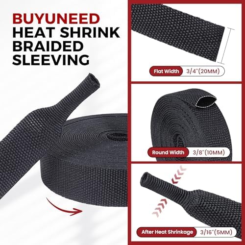 2:1 Ratio Heat Shrinkable Braided Wiring Sleeving 3/8" ID -16ft - Image 2