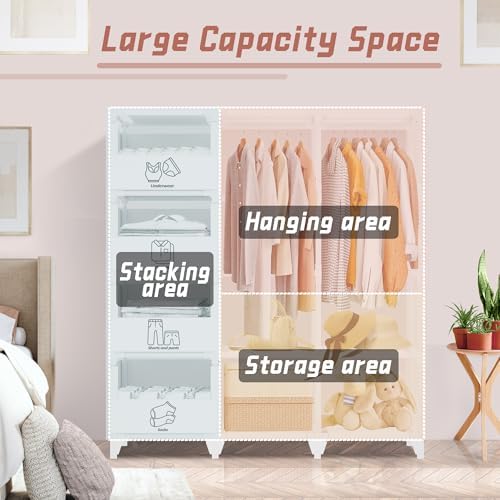 Portable Closet, Easy Assembly, Large Capacity Wardrobe Closet - Image 6