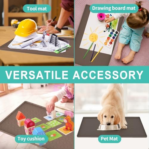 Under Sink Mat, 28"x22" Under Sink Mats for Kitchen, Silicone Waterproof Under Sink Liner, Sink Cabinet Organizer Tray with Drain Hole - Image 5