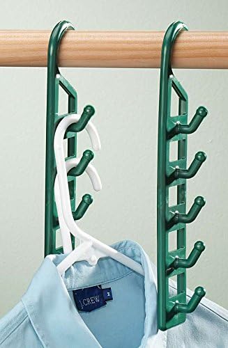 Space Saving Closet Hanger Holders - Set of 4 Durable Green Plastic - Image 3