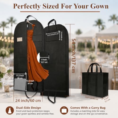 54in Wedding Suit Garment Bag & Garment Bag for Groom Suit with Shoe Pocket - Image 4