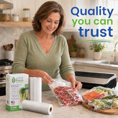 Vacuum Sealer Bags for Food - Heavy Duty Food Saver Vacuum Sealer Bag Rolls - Sous Vide, Seal a Meal Bags, 1-pack, 11" x 16' - Made in the USA - Image 2