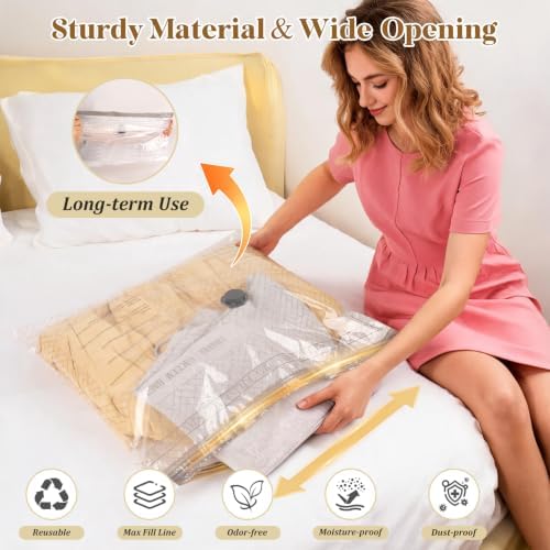 15 Pack Vacuum Bags for Travel, with Cordless Pump, 80% Space Saver Bags - Image 4