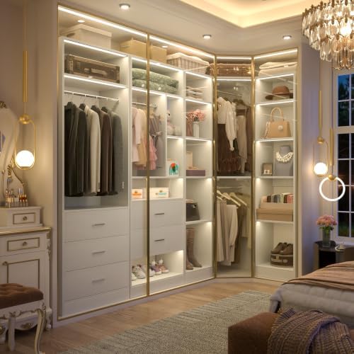Besiost Corner Closet System with 5 Drawers, Closet Organizer Systems - Image 3